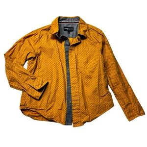 Kenneth Cole Mustard Yellow Patterned Shirt‎